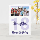 第18誕生日紫色のスクリプトフォトコラージュ カード (黄色い花)