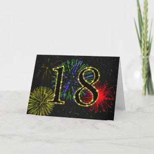 第18誕生日花火付きカード カード