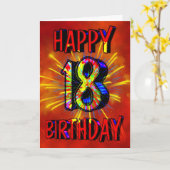 第18誕生日花火 カード (黄色い花)