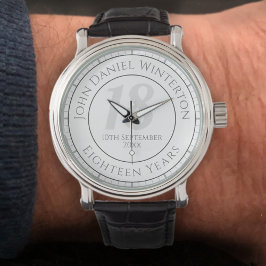 第18誕生日記念名称、年齢、日付付き 腕時計