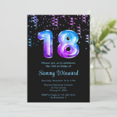 第18誕生日銀河系風船(紙吹雪付) 招待状 (スタンド正面)