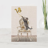 第18誕生日風船とタビーキャット カード (正面)