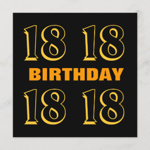第18誕生日10代ののモダン金ゴールドとブラックW1016 カード