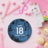 第18誕生日18の石青くグランジなF18Z ペーパープレート (パーティー)