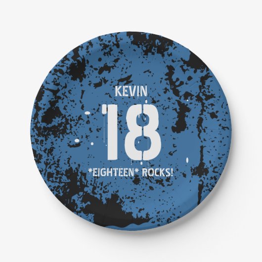 第18誕生日18の石青くグランジなF18Z ペーパープレート (正面)