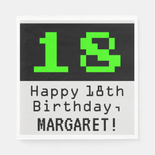 第18誕生日-ネルディ/オタク系のスタイル「18」と名前 スタンダードランチョンナプキン