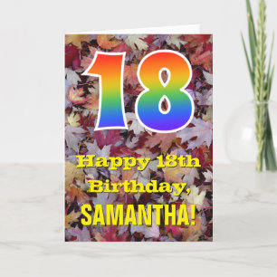 第18誕生日; 素朴な紅葉; 虹"18" カード