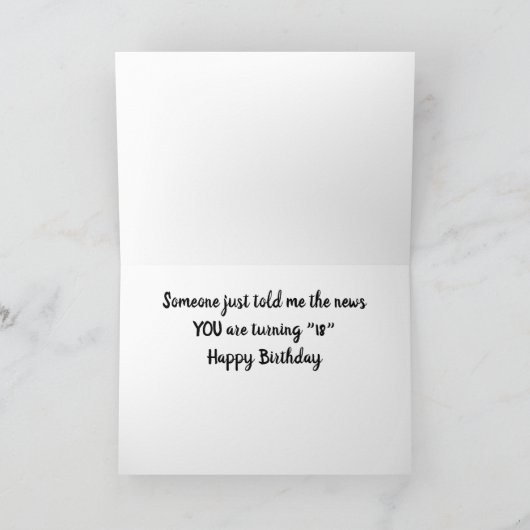 「第18誕生日」WOW~~~~ カード (内部)