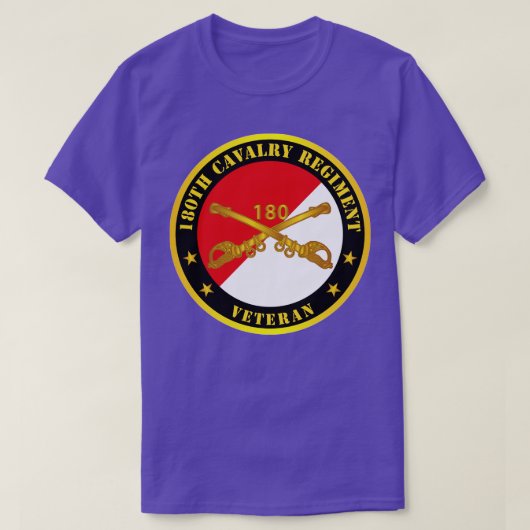 第180騎兵連隊支部退役軍人紅白X Tシャツ (デザイン正面)