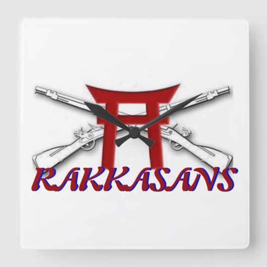 第187回交差ライフルTorri Rakkasans時計 スクエア壁時計 (正面)
