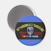第187回空挺朝鮮戦争磁石 – 円 マグネット (正面/裏面)