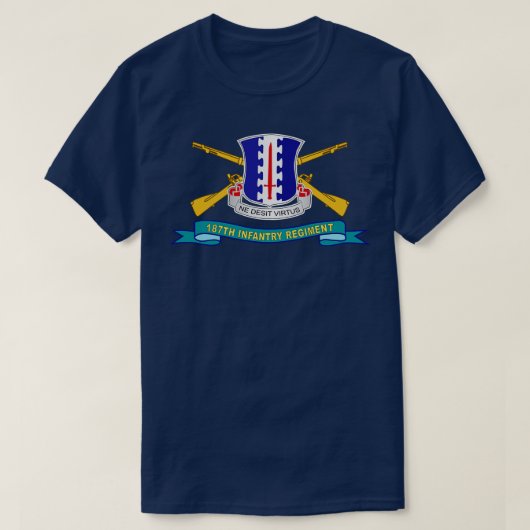 第187歩兵連隊DUI、BrリボンX Tシャツ (デザイン正面)