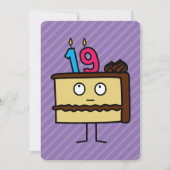 第19お誕生日ケーキ(ろうそく) 招待状 (正面)