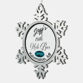 第19ホールバーパーソナライズされたゴルフボールデザインバー スノーフレークピューターオーナメント (右)