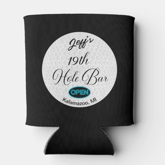 第19ホールバーパーソナライズされたゴルフボールデザインバー 缶クーラー (裏面)