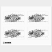 第19回カキ、黒 長方形シール (シート)