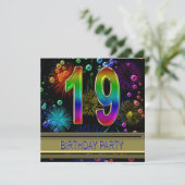 第19回バースデーパーティー招待（気泡あり） 招待状 (スタンド正面)