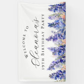 第19回バースデーパーティー7月誕生フラワーウェルカム 横断幕 (縦)