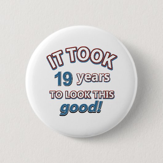 第19年の誕生日のデザイン 缶バッジ (正面)