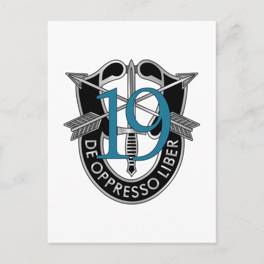 第19特殊部隊グループクレスト ポストカード (正面)