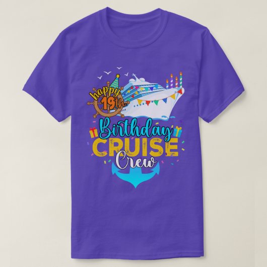 第19誕生日クルーズクルー Tシャツ (デザイン正面)