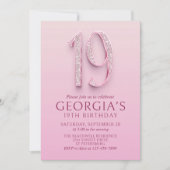 第19誕生日ピンクダイヤモンド 招待状 (正面)
