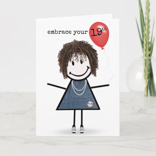第19誕生日赤気球 カード (正面)