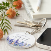 第19誕生日7月誕生花ギフトカスタム キーホルダー (正面右)