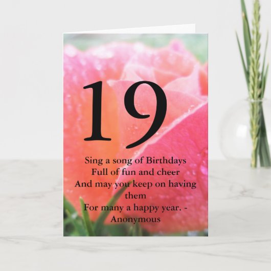 第19誕生日 カード (正面)