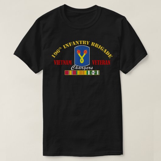 第196歩兵旅団ベトナム退役軍人退役軍人ダ Tシャツ (デザイン正面)