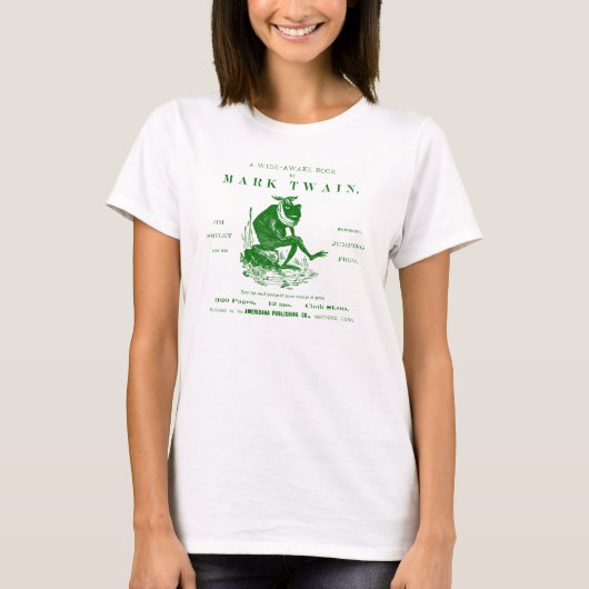第19 C.緑印のTwainsの跳躍のカエル Tシャツ (正面)