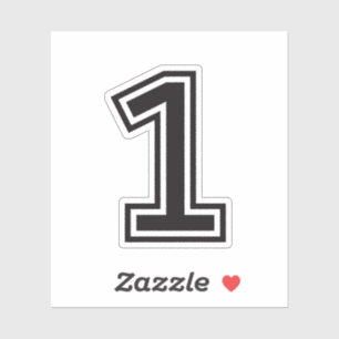 第1 1つのスポーティな大学フォント シール