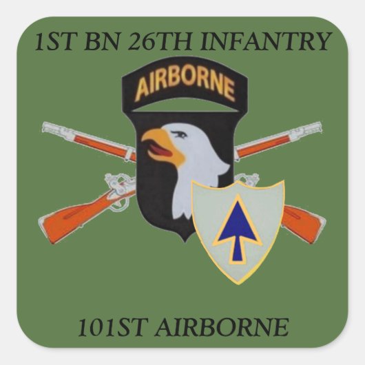 第1 BN.の第26歩兵の101ST空輸のステッカー スクエアシール (正面)