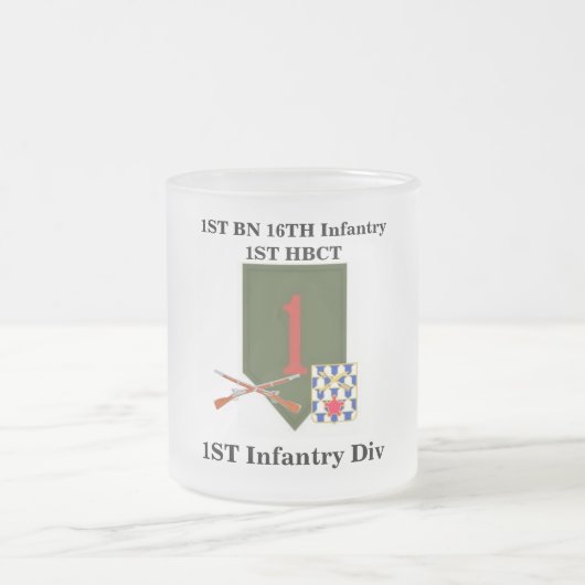 第1 Bn.第16 Inf第1 HBCT第1 Inf Divのジャンボマグ フロストグラスマグカップ (中央)