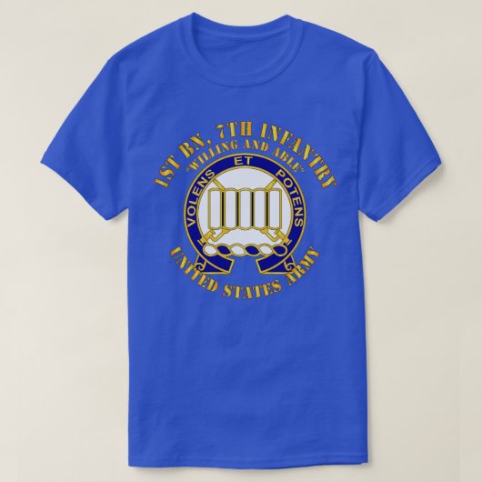 第1 Bn 第7歩兵連隊 意欲と能力 2o DS X Tシャツ (デザイン正面)