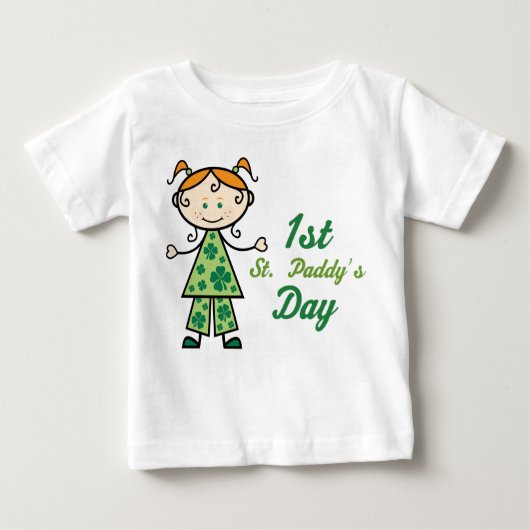 第1 St paddys dayの幼児シャムロックのティー ベビーTシャツ (正面)