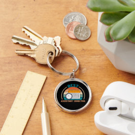第1AD最高の -レトロスタイルプレミアムラウンドキーチェーン キーホルダー