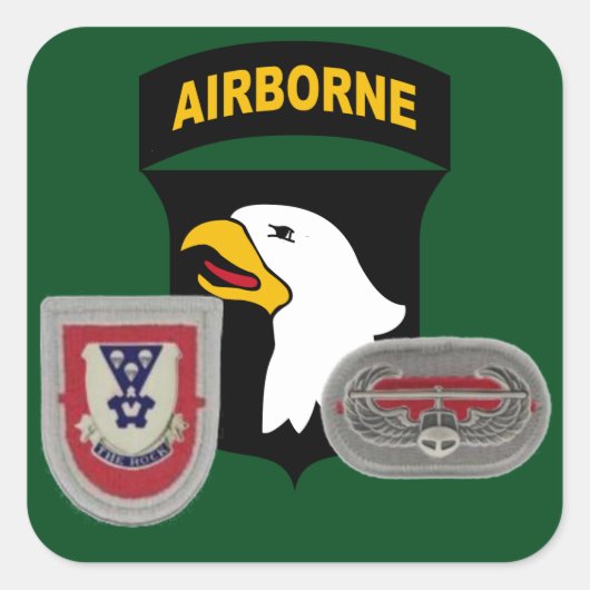 第1BN (ABN) 503D歩兵101ST空中ステッカー スクエアシール (正面)