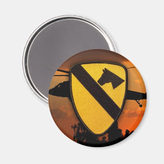 第1CD騎兵ディビジョン退役軍人Vetsパッチギフト マグネット (正面/裏面)