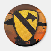 第1CD騎兵ディビジョン退役軍人Vetsパッチギフト マグネット (正面)