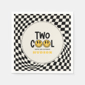 第2の誕生日スマイル顔レトロ白黒groovy スタンダードカクテルナプキン (正面)