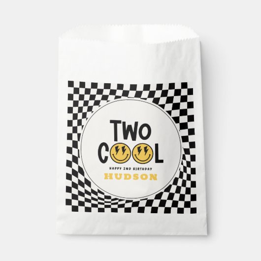 第2の誕生日スマイル顔レトロ白黒groovy フェイバーバッグ (正面)