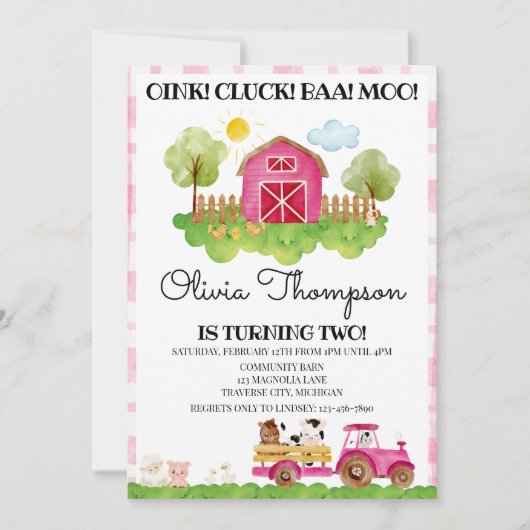 第2の誕生日パーティの招待状 招待状 (正面)