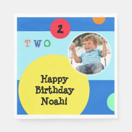 第2の誕生日パーティーブカラフルライトモダン紙 スタンダードランチョンナプキン