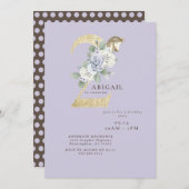 第2の誕生日パーティーポニーパープル招待状 招待状 (正面/裏面)