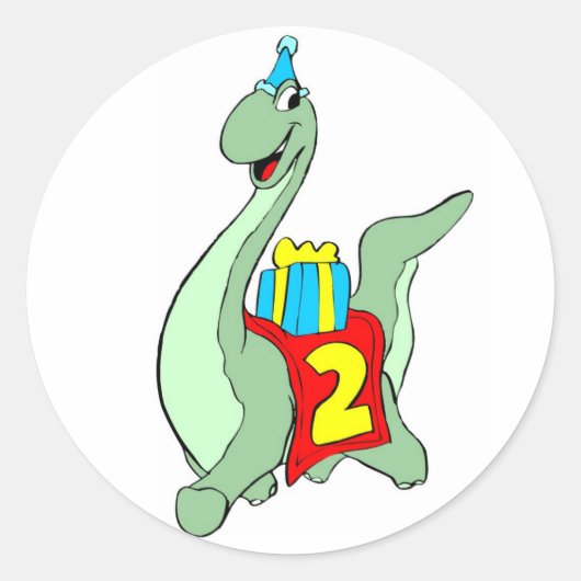 第2の誕生日パーティー恐竜シール ラウンドシール (正面)