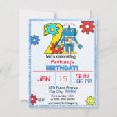 第2の誕生日ロボット招待状 招待状 (正面)
