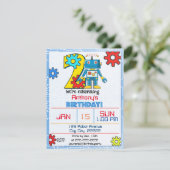 第2の誕生日ロボット招待状 招待状 (スタンド正面)