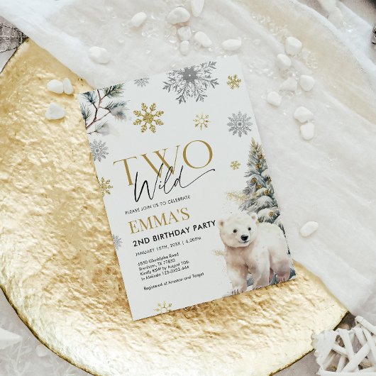 第2の誕生日招待状ベア2つのワイルド誕生日 招待状