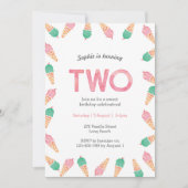 第2の誕生日招待状 |アイスクリームパーティー 招待状 (正面)